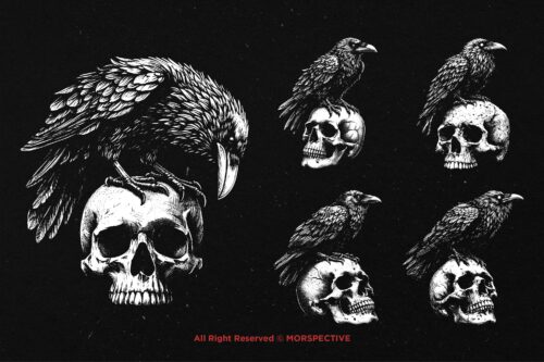 10 Bundle Dark Art Raven Bird Crow - Image 5