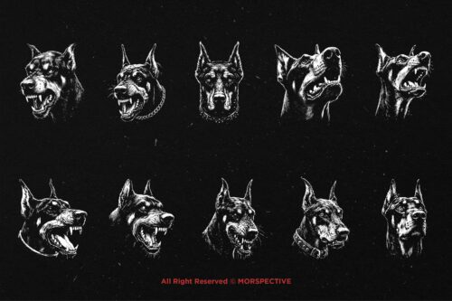 10 Bundle Dark Art Doberman Dog - Image 6