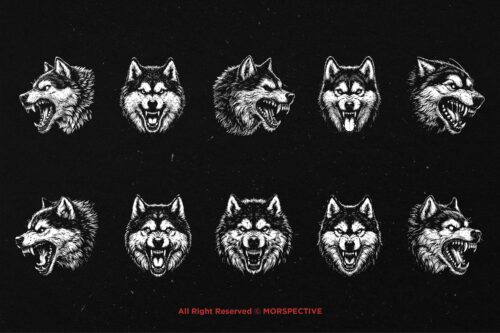 10 Bundle Dark Art Husky Dog Wolf - Image 6