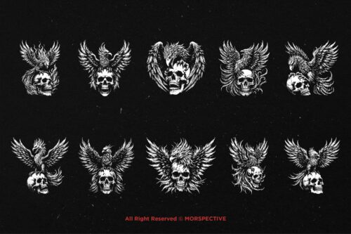 10 Bundle Dark Art Phoenix Bird - Image 6