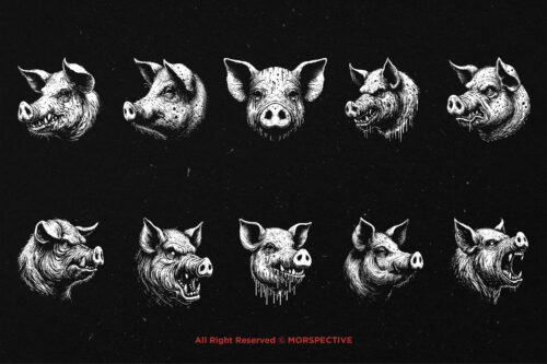 10 Bundle Dark Art Pig Beast - Image 6