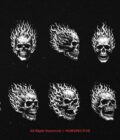 10 Bundle Dark Art Flamming Skull Fire - Image 6