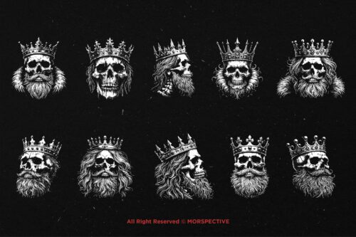10 Bundle Dark Art King Skull Crown - Image 6