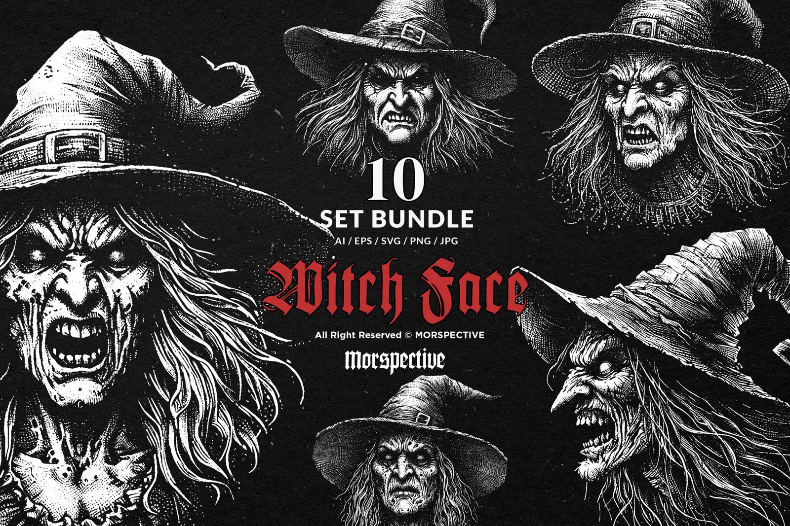 10 Bundle Dark Art Witch Face 1 10 Bundle Dark Art Witch Face