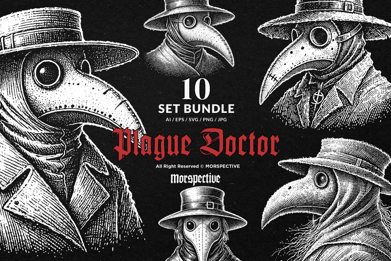 10 Bundle Dark Art Plague Doctor 1 10 Bundle Dark Art Plague Doctor