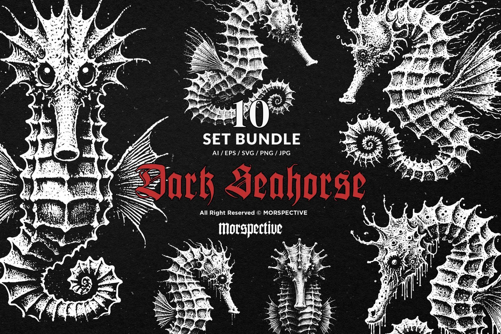 10 Bundle Dark Art Seahorse 1 10 Bundle Dark Art Seahorse