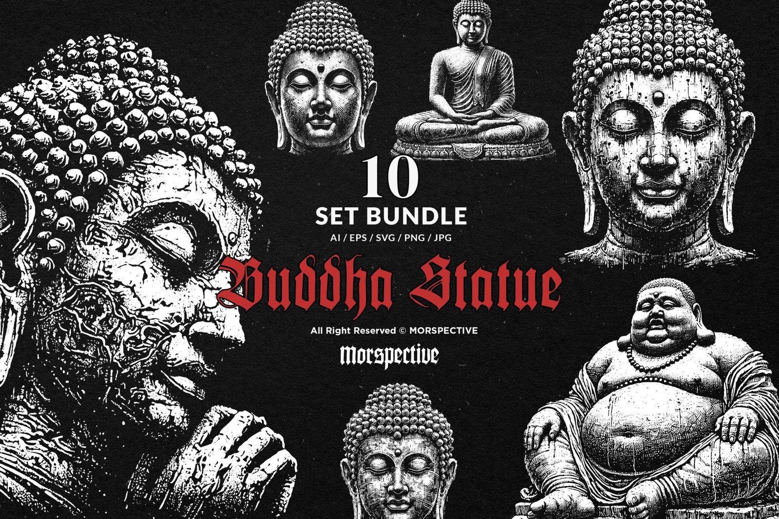 10 Bundle Dark Art Buddha Statue 1 10 Bundle Dark Art Buddha Statue