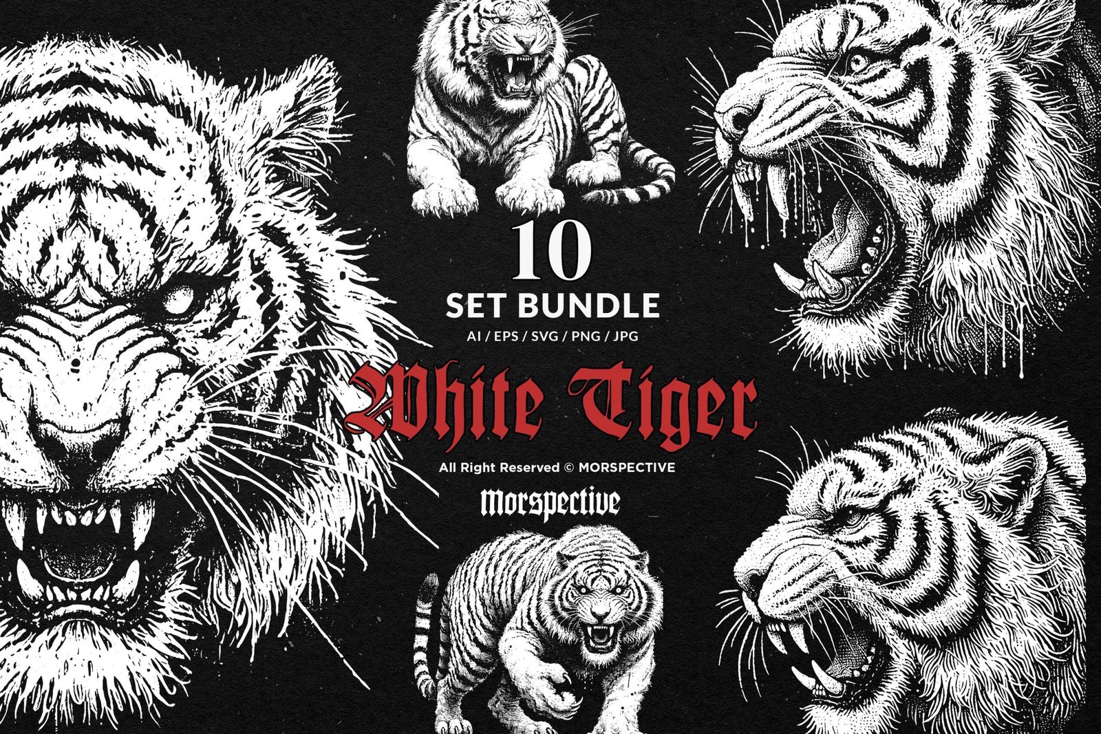 10 Bundle Dark Art White Tiger 1 10 Bundle Dark Art White Tiger