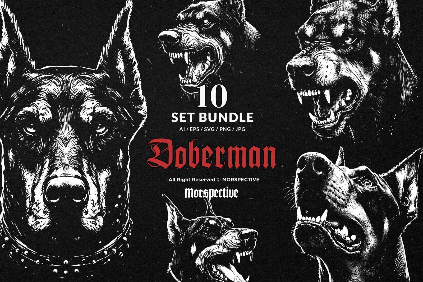 10 Bundle Dark Art Doberman Dog 1 10 Bundle Dark Art Doberman Dog