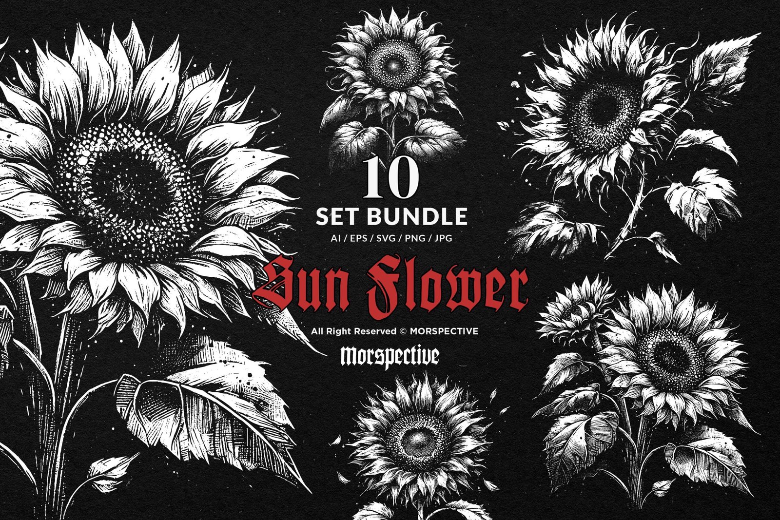 10 Bundle Dark Art Sun Flower 1 10 Bundle Dark Art Sun Flower