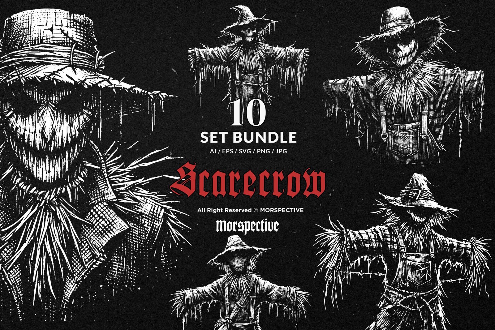 10 Bundle Dark Art Scarecrow Doll 1 10 Bundle Dark Art Scarecrow Doll