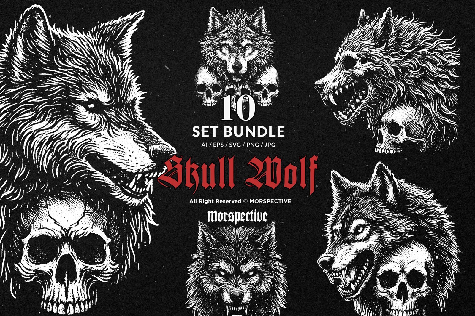 10 Bundle Dark Art Skull Wolf 1 10 Bundle Dark Art Skull Wolf