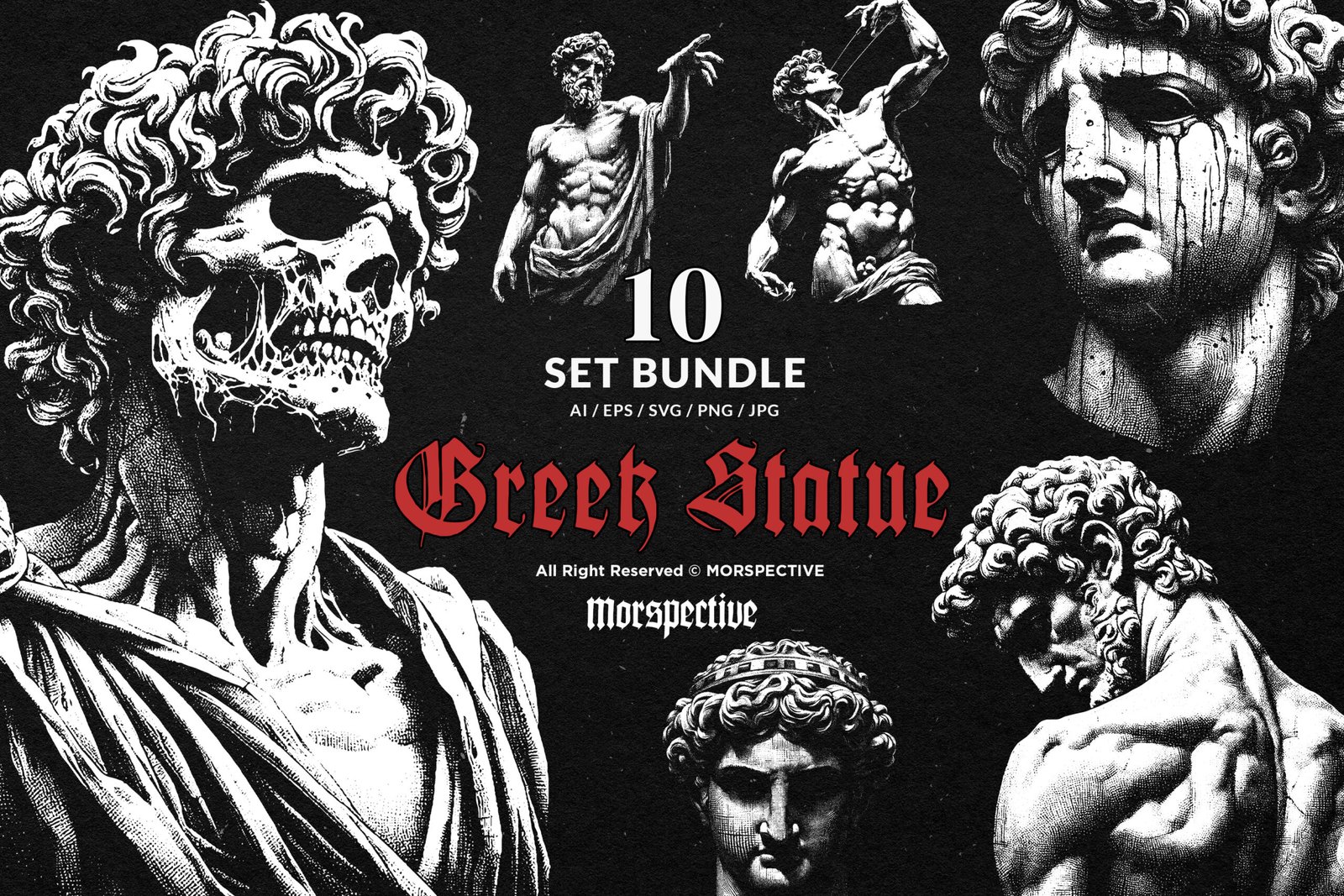 10 Bundle Dark Art Greek Roman Statue 1 10 Bundle Dark Art Greek Roman Statue