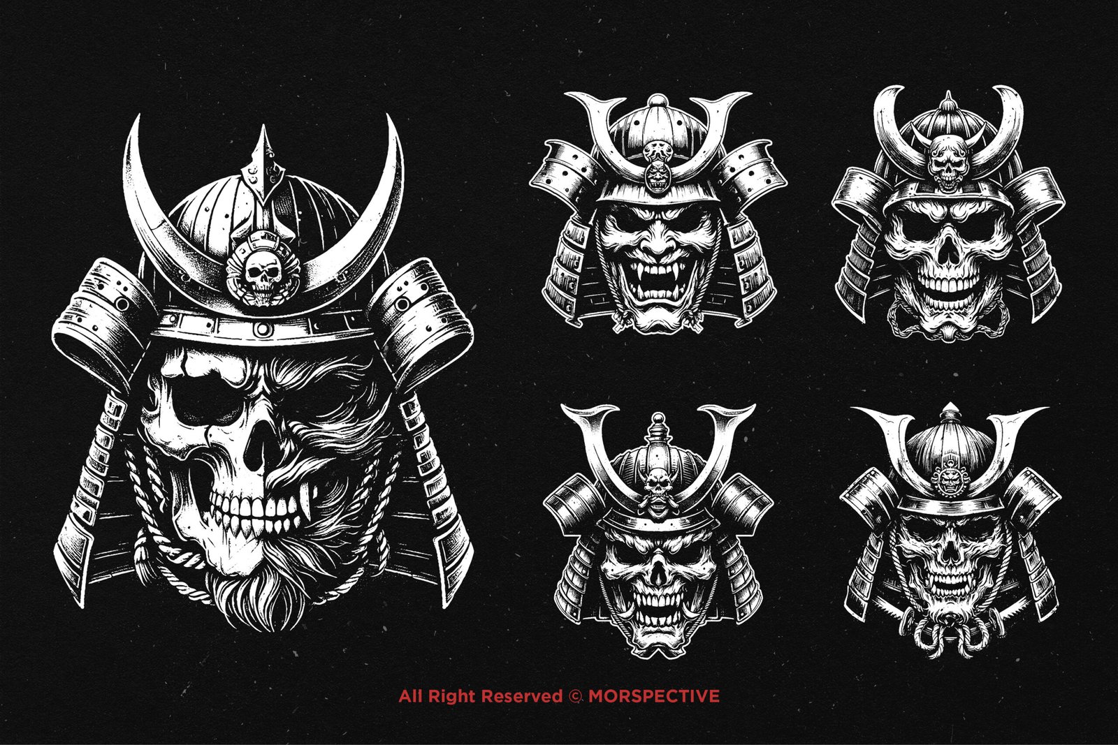 10 Bundle Dark Art Skull Samurai 3 10 Bundle Dark Art Skull Samurai - Image 3