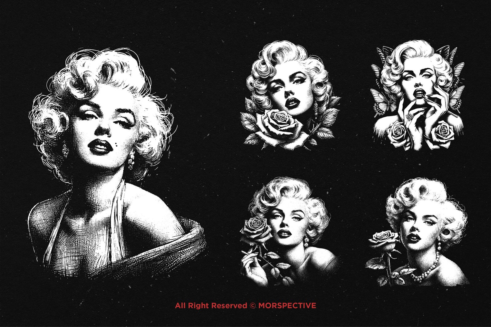 10 Bundle Dark Art Marilyn Face 3 10 Bundle Dark Art Marilyn Face - Image 3