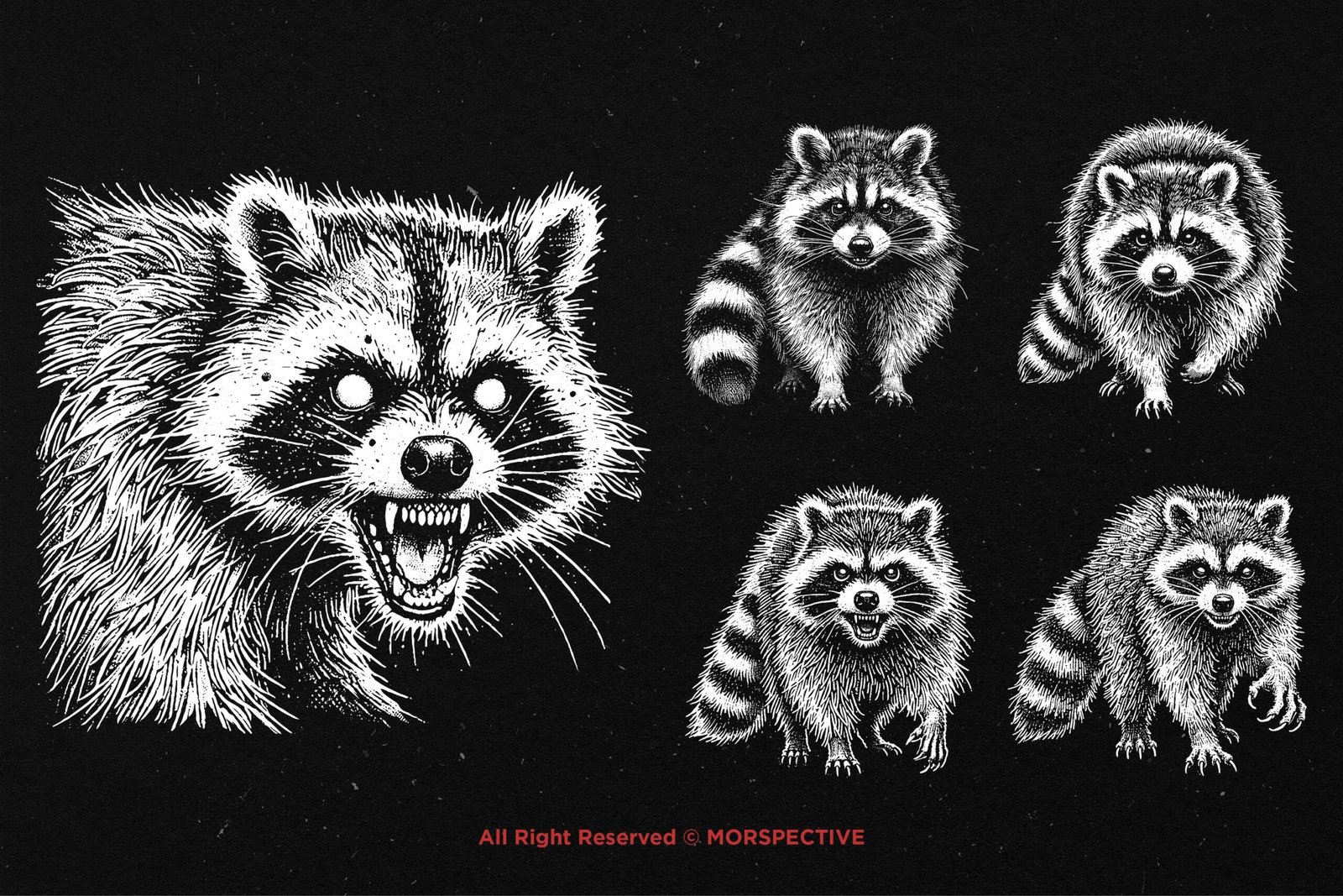 10 Bundle Dark Art Racoon 3 10 Bundle Dark Art Racoon - Image 3