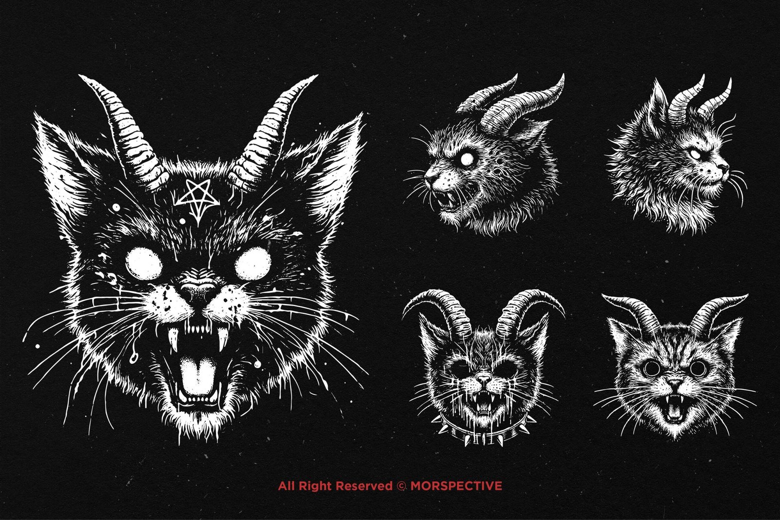 10 Bundle Dark Art Cats Devil Horn 4 10 Bundle Dark Art Cats Devil Horn - Image 4