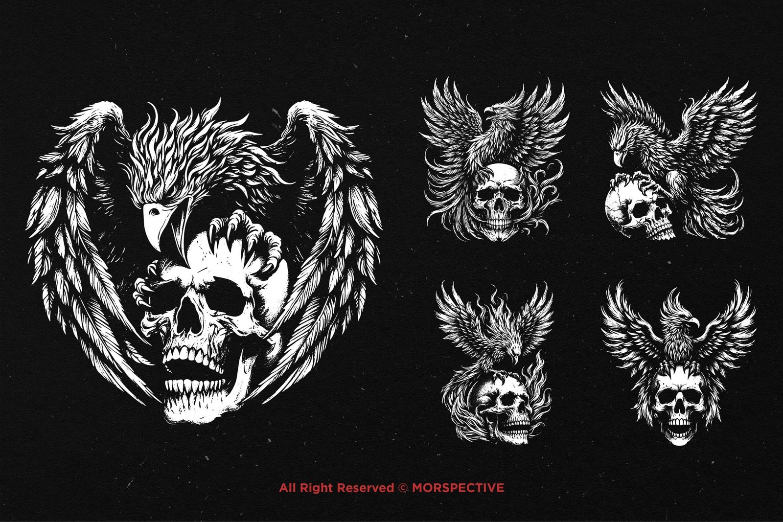 10 Bundle Dark Art Phoenix Skull 3 10 Bundle Dark Art Phoenix Skull - Image 3