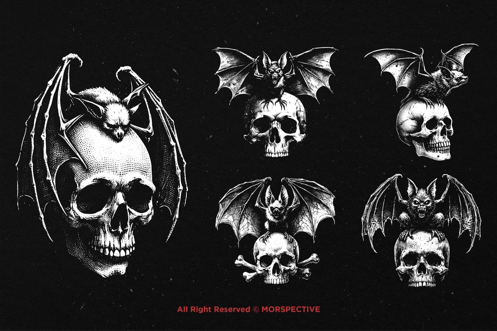 10 Bundle Dark Art Skull Bat 3 10 Bundle Dark Art Skull Bat - Image 3