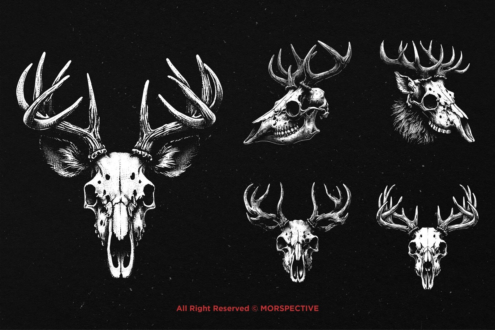10 Bundle Dark Art Skull Deer 3 10 Bundle Dark Art Skull Deer - Image 3
