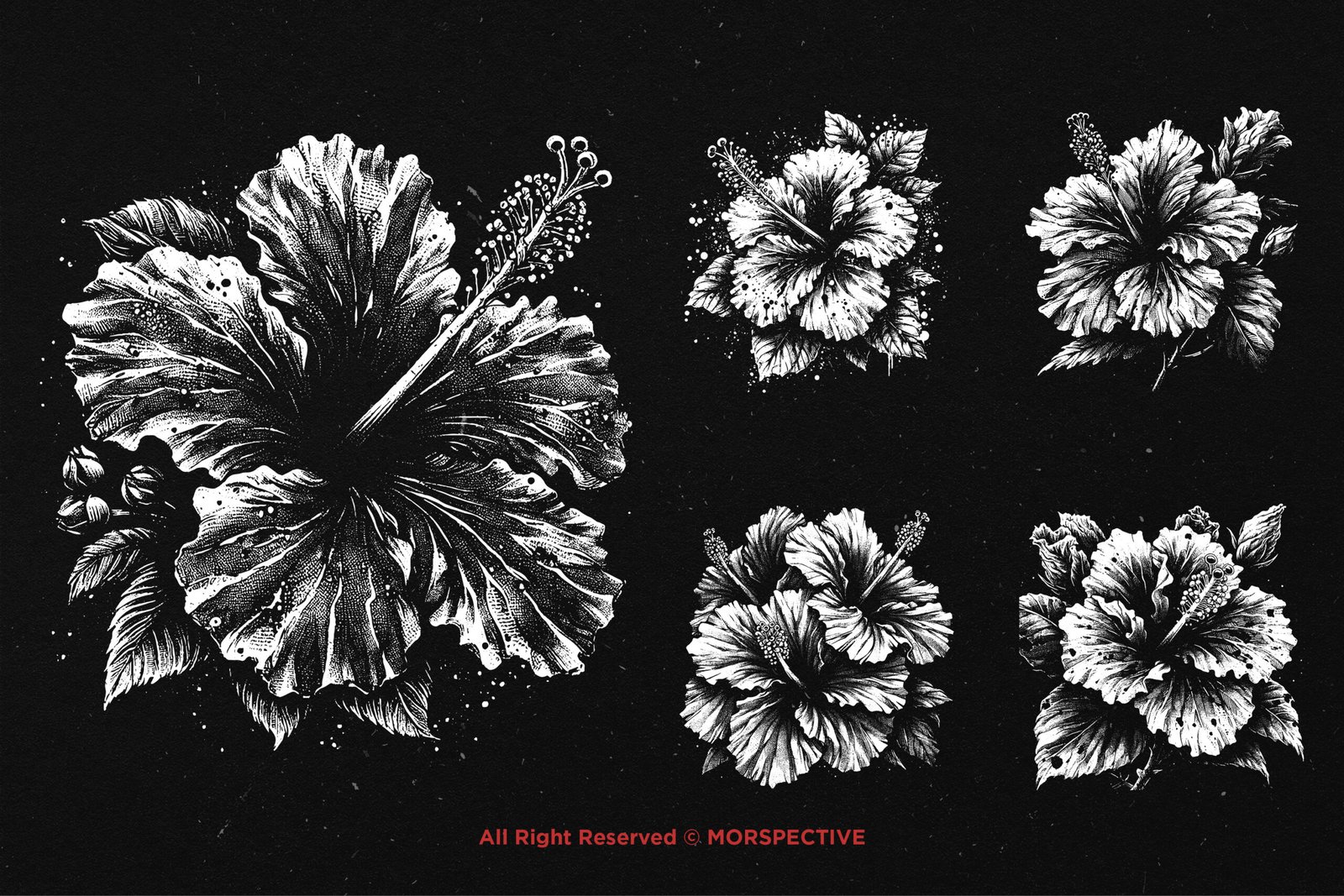 10 Bundle Dark Art Hibiscus Flower 3 10 Bundle Dark Art Hibiscus Flower - Image 3