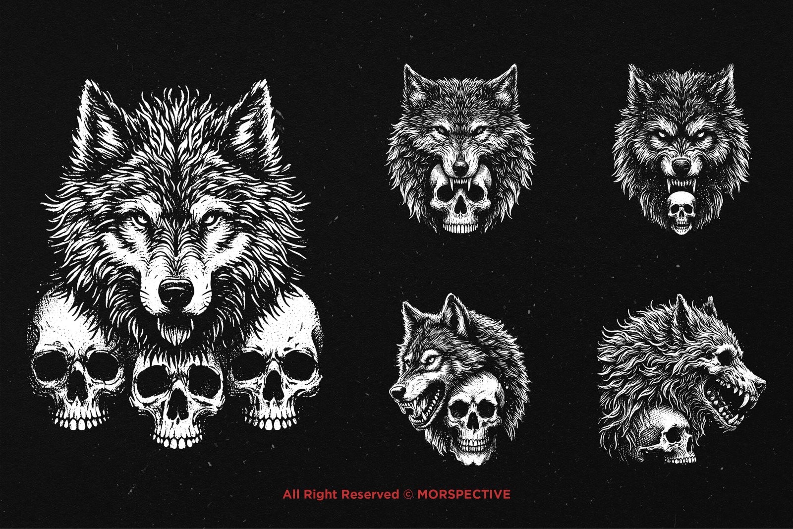 10 Bundle Dark Art Skull Wolf 3 10 Bundle Dark Art Skull Wolf - Image 3