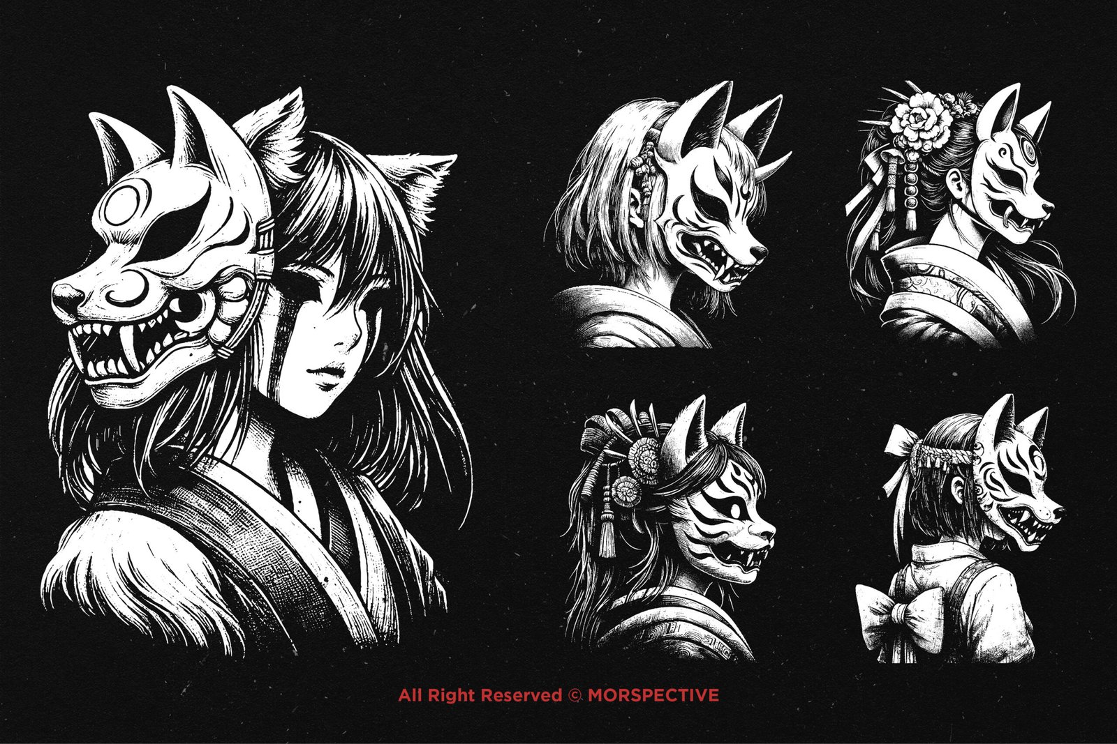 10 Bundle Dark Art Kitsune Girl 3 10 Bundle Dark Art Kitsune Girl - Image 3