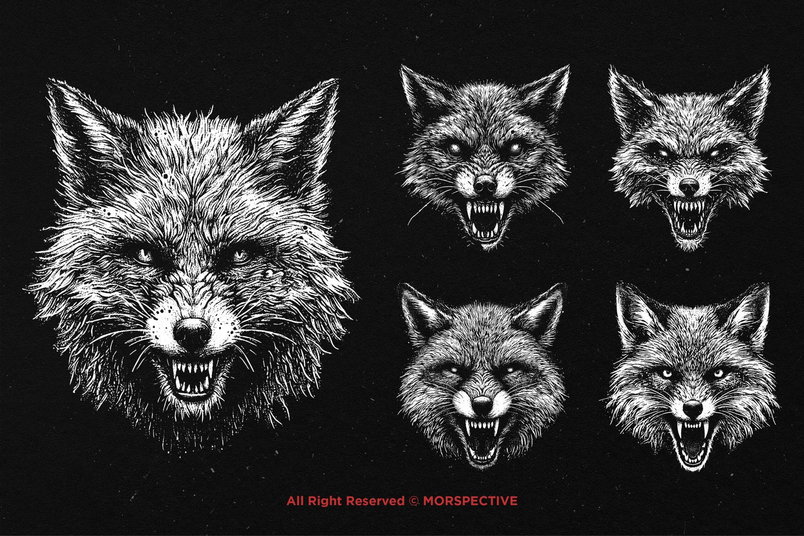 10 Bundle Dark Art Fox Face 3 10 Bundle Dark Art Fox Face - Image 3