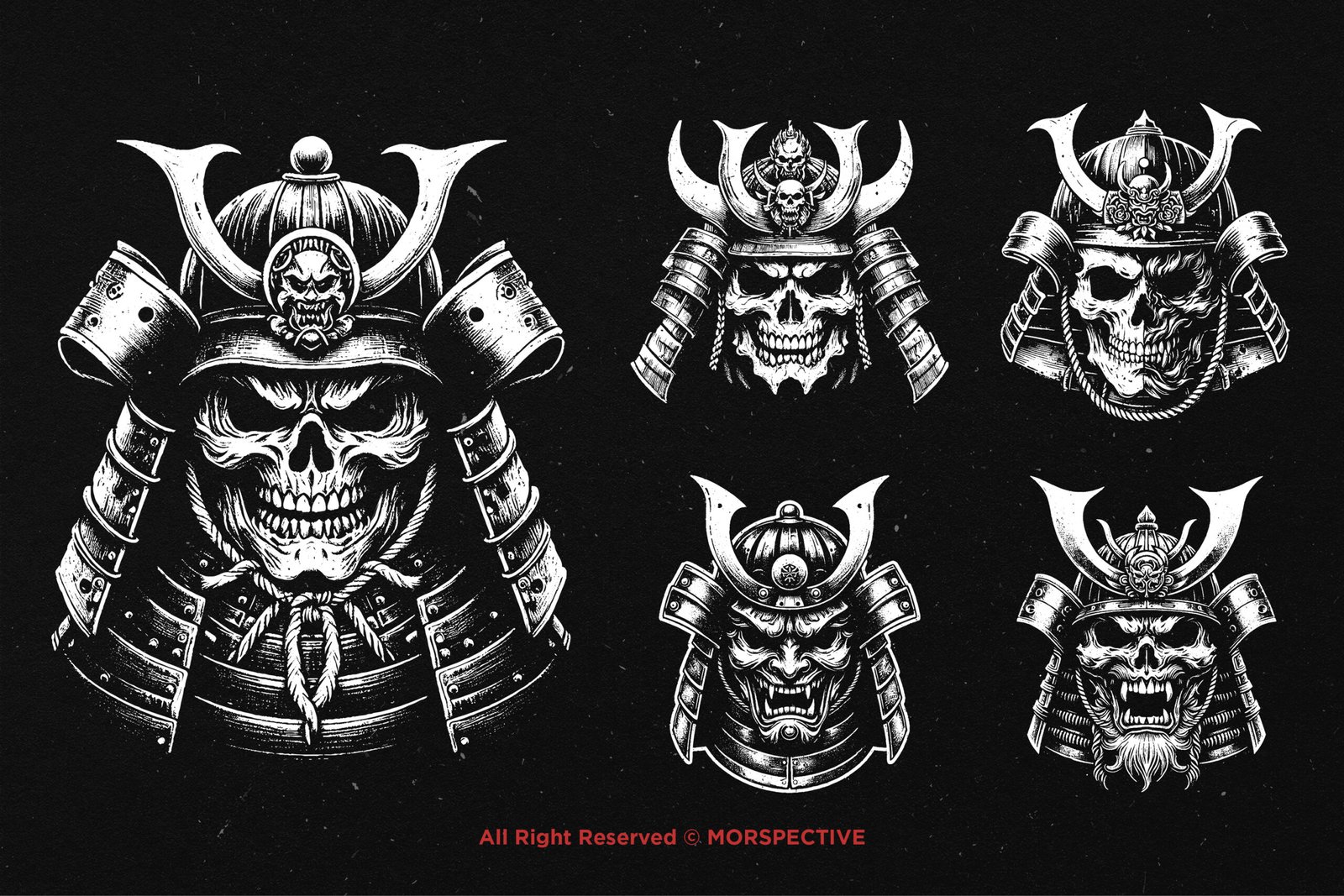 10 Bundle Dark Art Skull Samurai 4 10 Bundle Dark Art Skull Samurai - Image 4