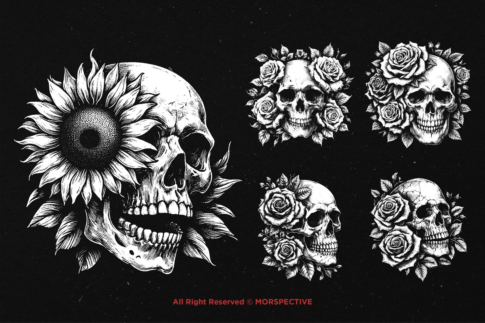 10 Bundle Dark Art Skull Rose Floral 4 10 Bundle Dark Art Skull Rose Floral - Image 4