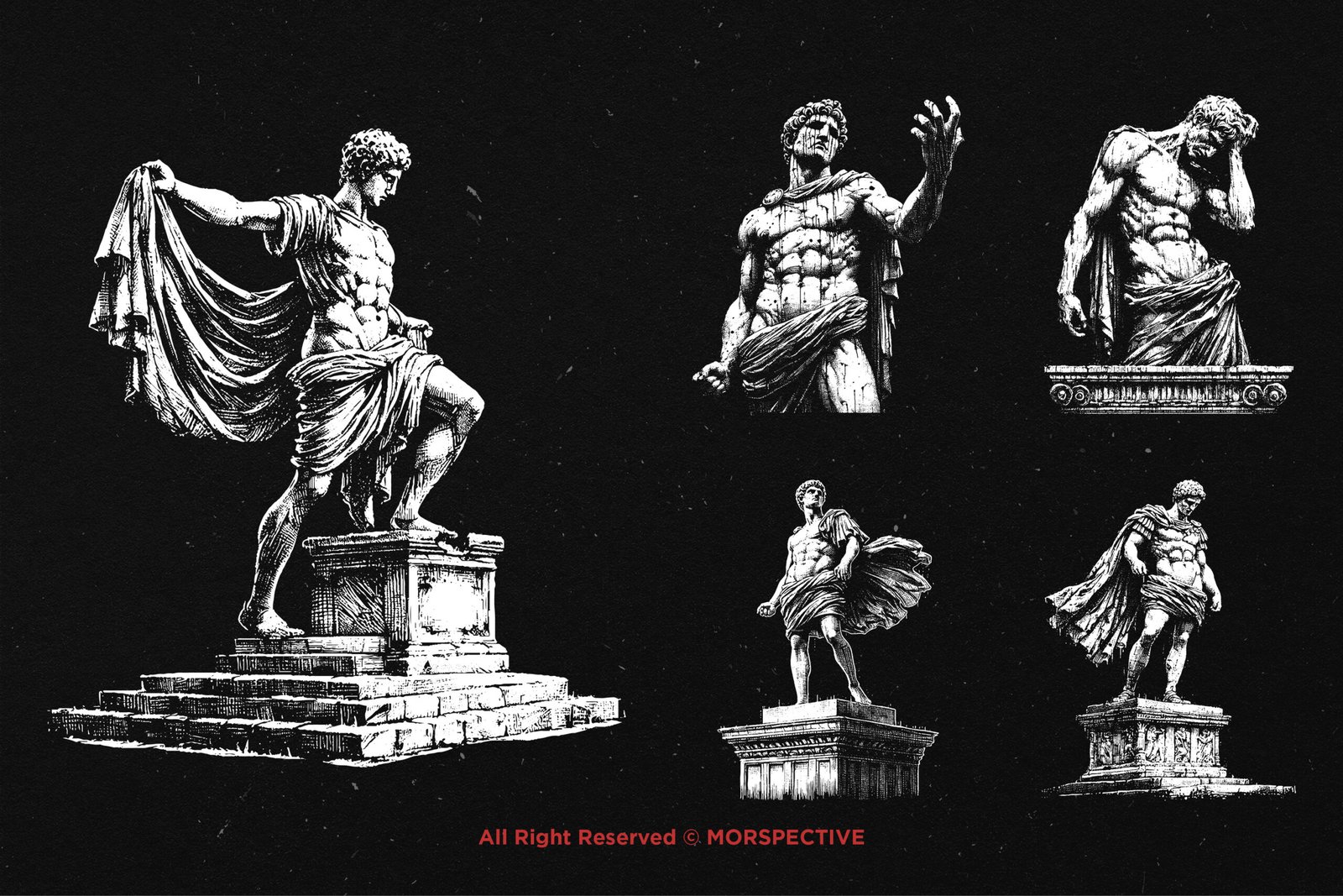10 Bundle Dark Art Roman Statue 4 10 Bundle Dark Art Roman Statue - Image 4