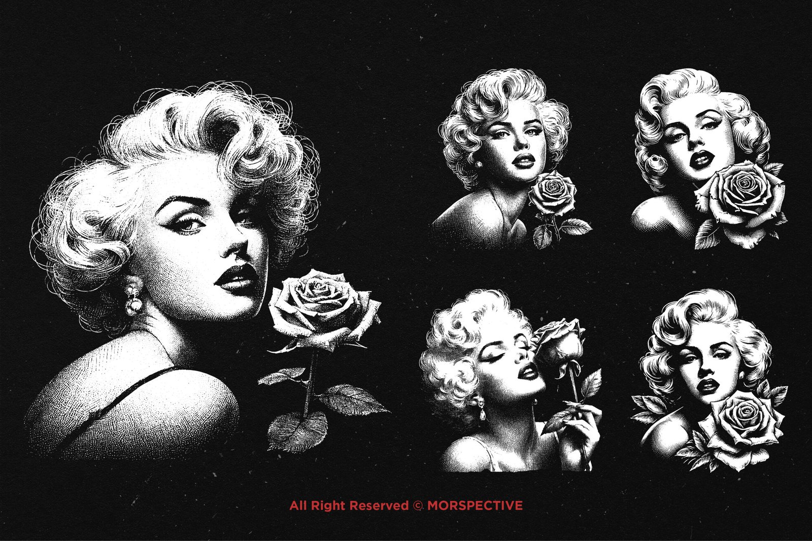 10 Bundle Dark Art Marilyn Face 4 10 Bundle Dark Art Marilyn Face - Image 4