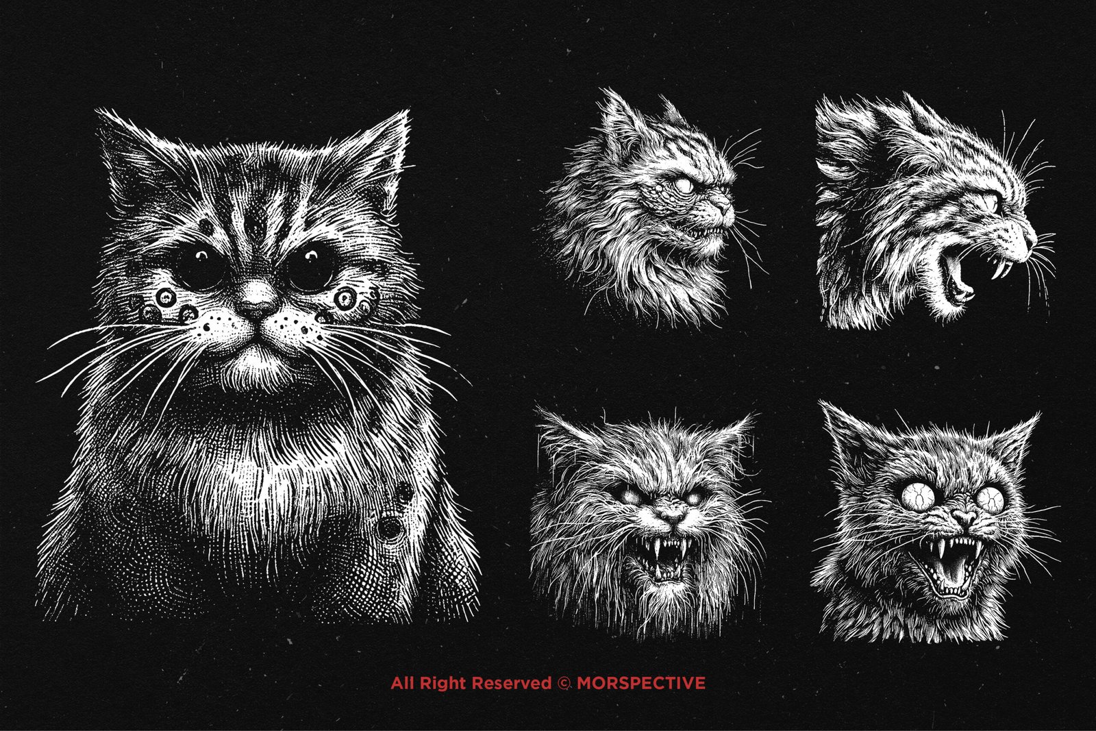 10 Bundle Dark Art Cats Gothic 4 10 Bundle Dark Art Cats Gothic - Image 4