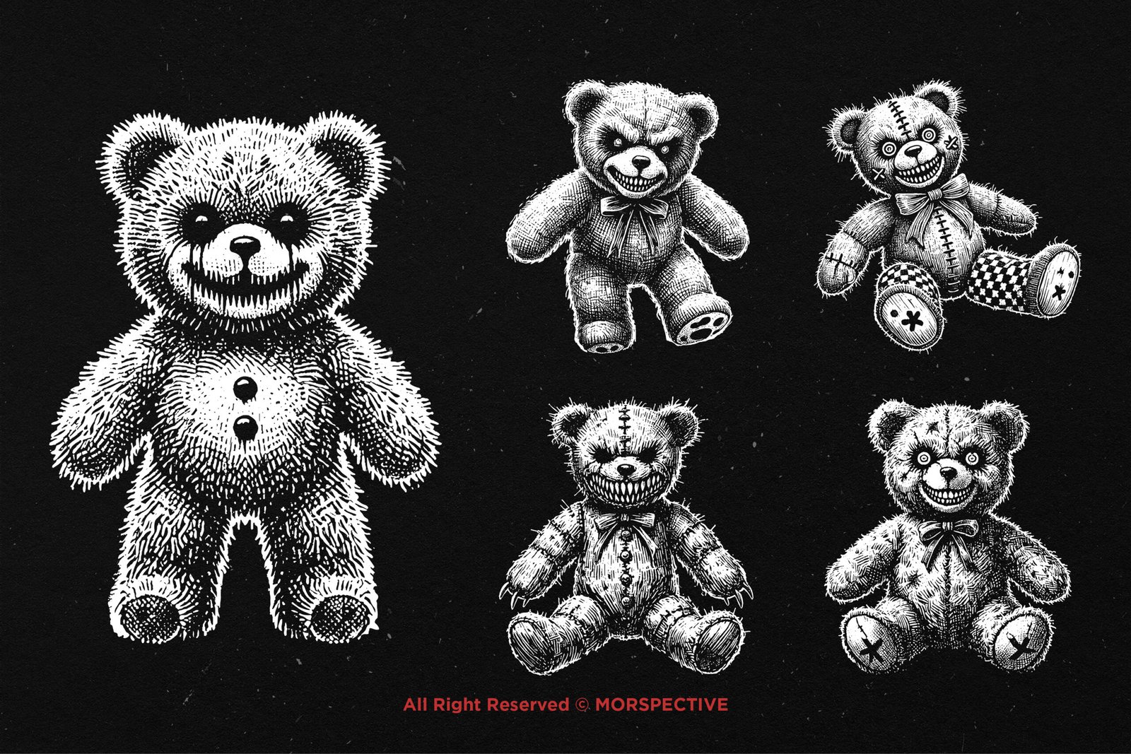 10 Bundle Dark Art Bear Doll 4 10 Bundle Dark Art Bear Doll - Image 4