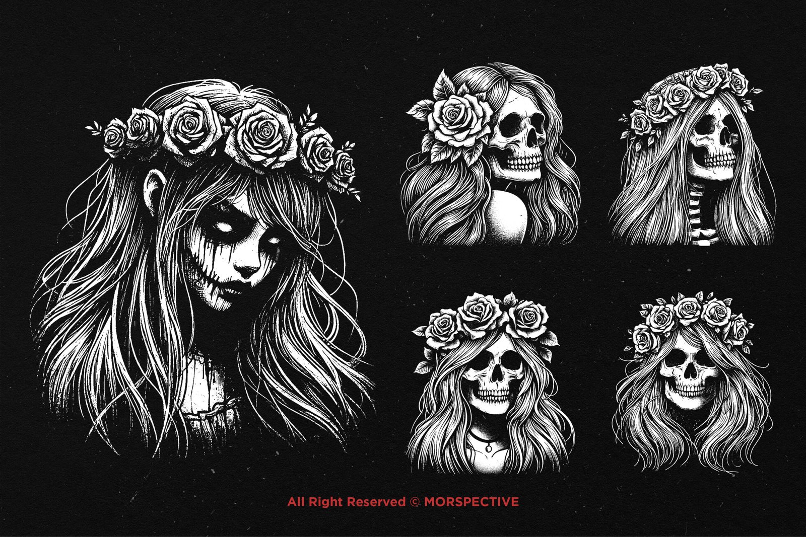 10 Bundle Dark Art Skull Girl Rose 4 10 Bundle Dark Art Skull Girl Rose - Image 4