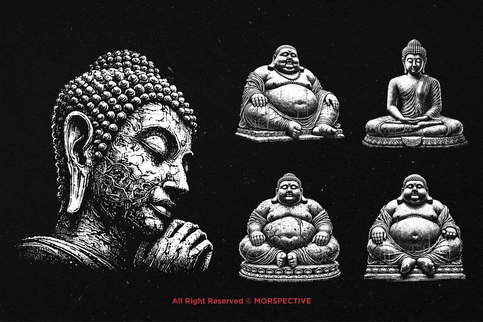 10 Bundle Dark Art Buddha Statue 4 10 Bundle Dark Art Buddha Statue - Image 4
