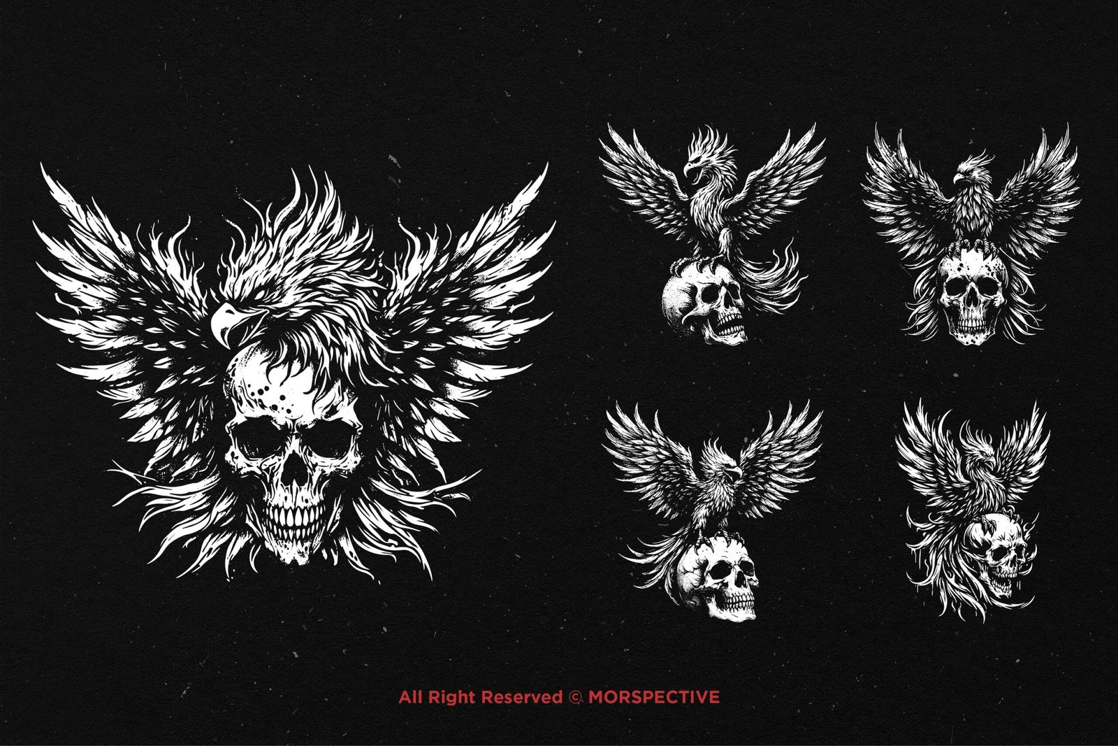 10 Bundle Dark Art Phoenix Skull 4 10 Bundle Dark Art Phoenix Skull - Image 4