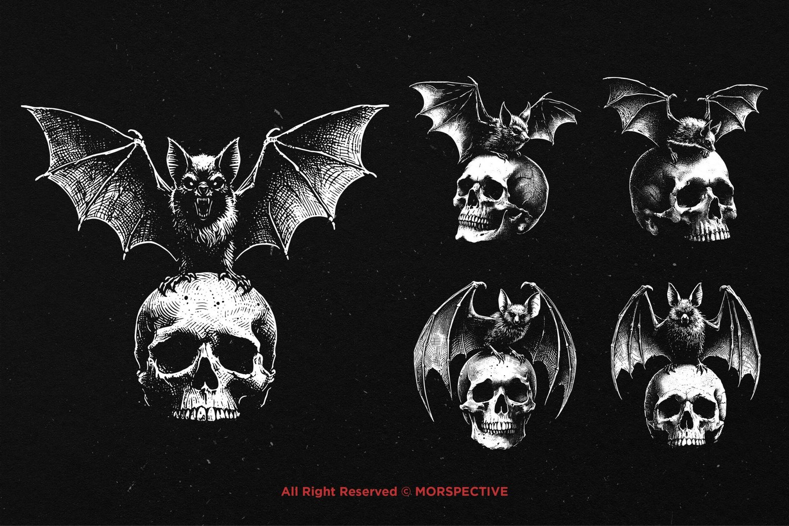 10 Bundle Dark Art Skull Bat 4 10 Bundle Dark Art Skull Bat - Image 4