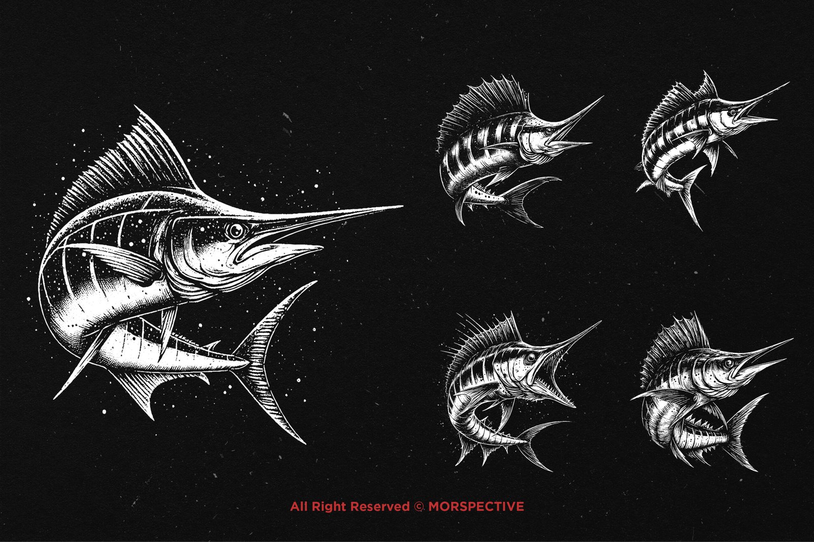 10 Bundle Dark Art Marlin Fish 4 10 Bundle Dark Art Marlin Fish - Image 4
