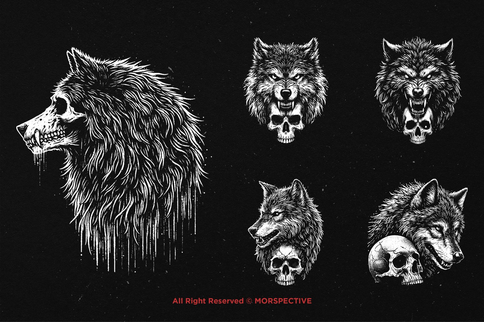 10 Bundle Dark Art Skull Wolf 4 10 Bundle Dark Art Skull Wolf - Image 4