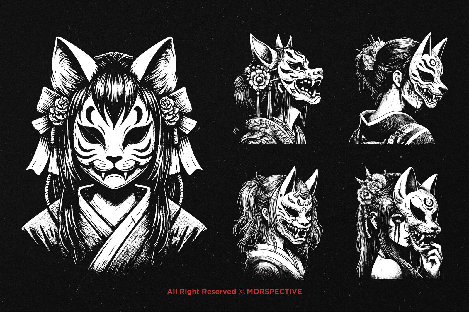 10 Bundle Dark Art Kitsune Girl 4 10 Bundle Dark Art Kitsune Girl - Image 4