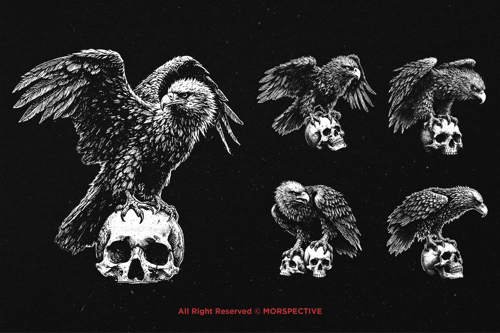 10 Bundle Dark Art Eagle with Skull 4 10 Bundle Dark Art Eagle with Skull - Image 4