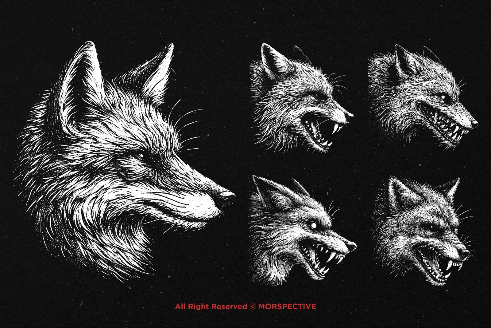 10 Bundle Dark Art Fox Face 4 10 Bundle Dark Art Fox Face - Image 4