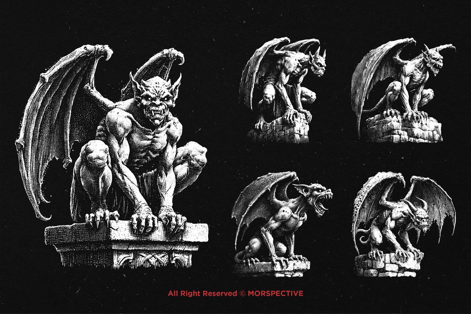 10 Bundle Dark Art Gargoyle Statue 4 10 Bundle Dark Art Gargoyle Statue - Image 4