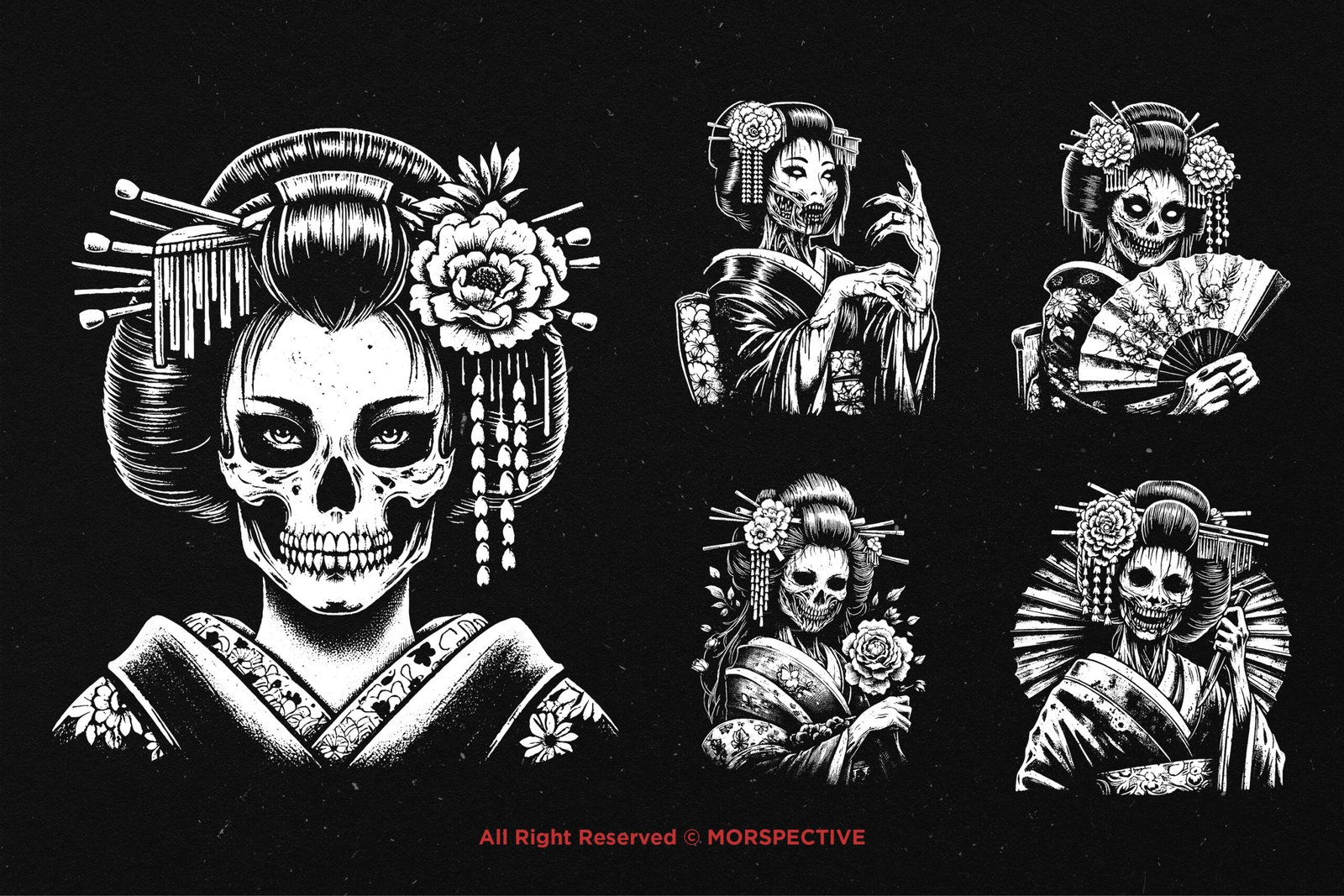 10 Bundle Dark Art Geisha Girl 4 10 Bundle Dark Art Geisha Girl - Image 4
