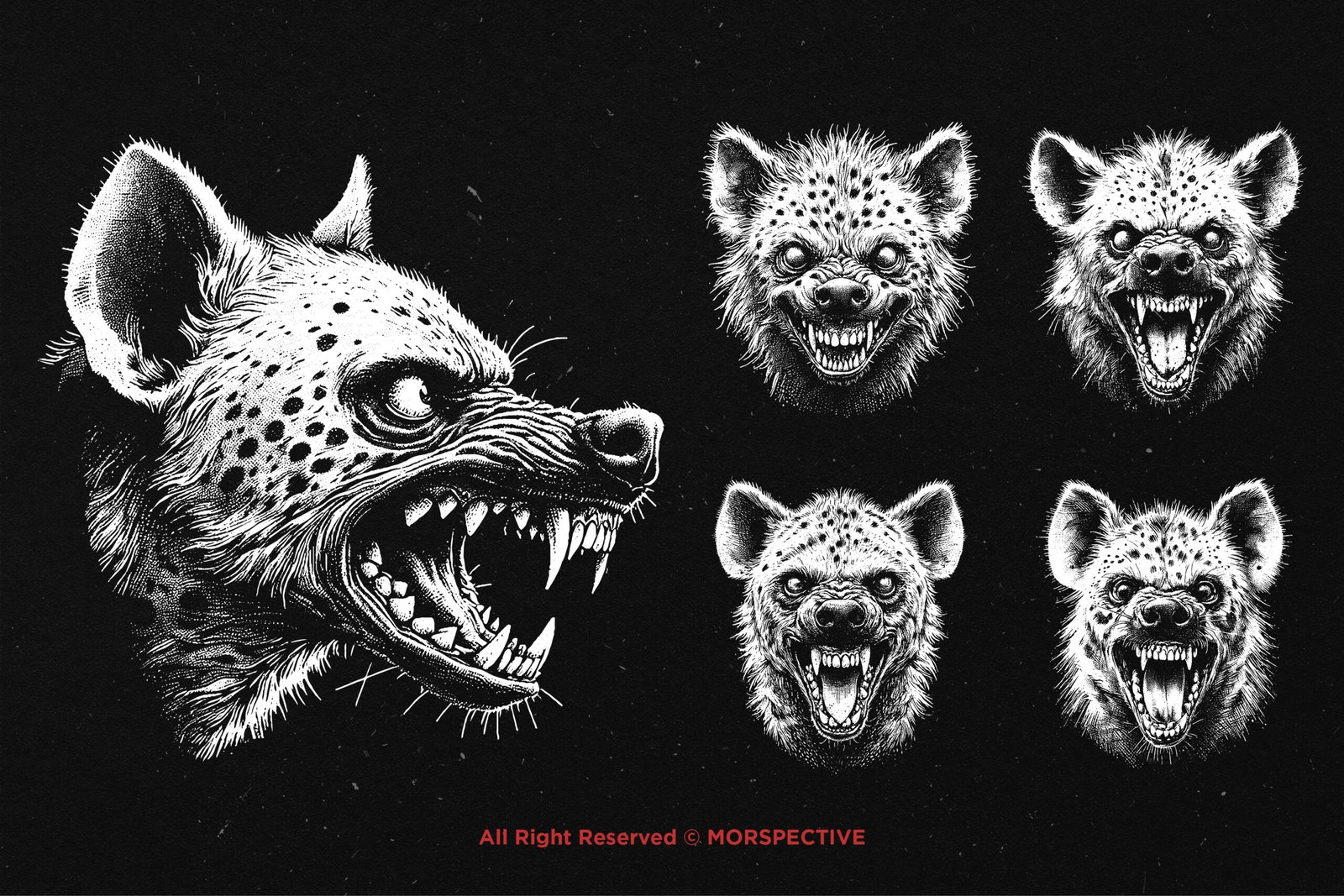 10 Bundle Dark Art Hyena Head 4 10 Bundle Dark Art Hyena Head - Image 4