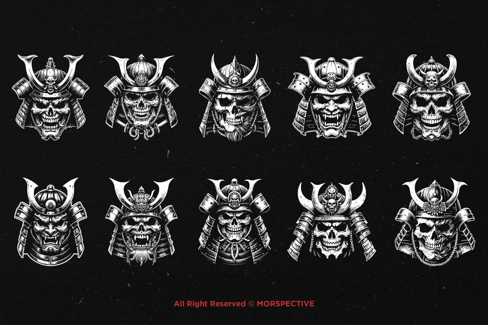 10 Bundle Dark Art Skull Samurai 5 10 Bundle Dark Art Skull Samurai - Image 5