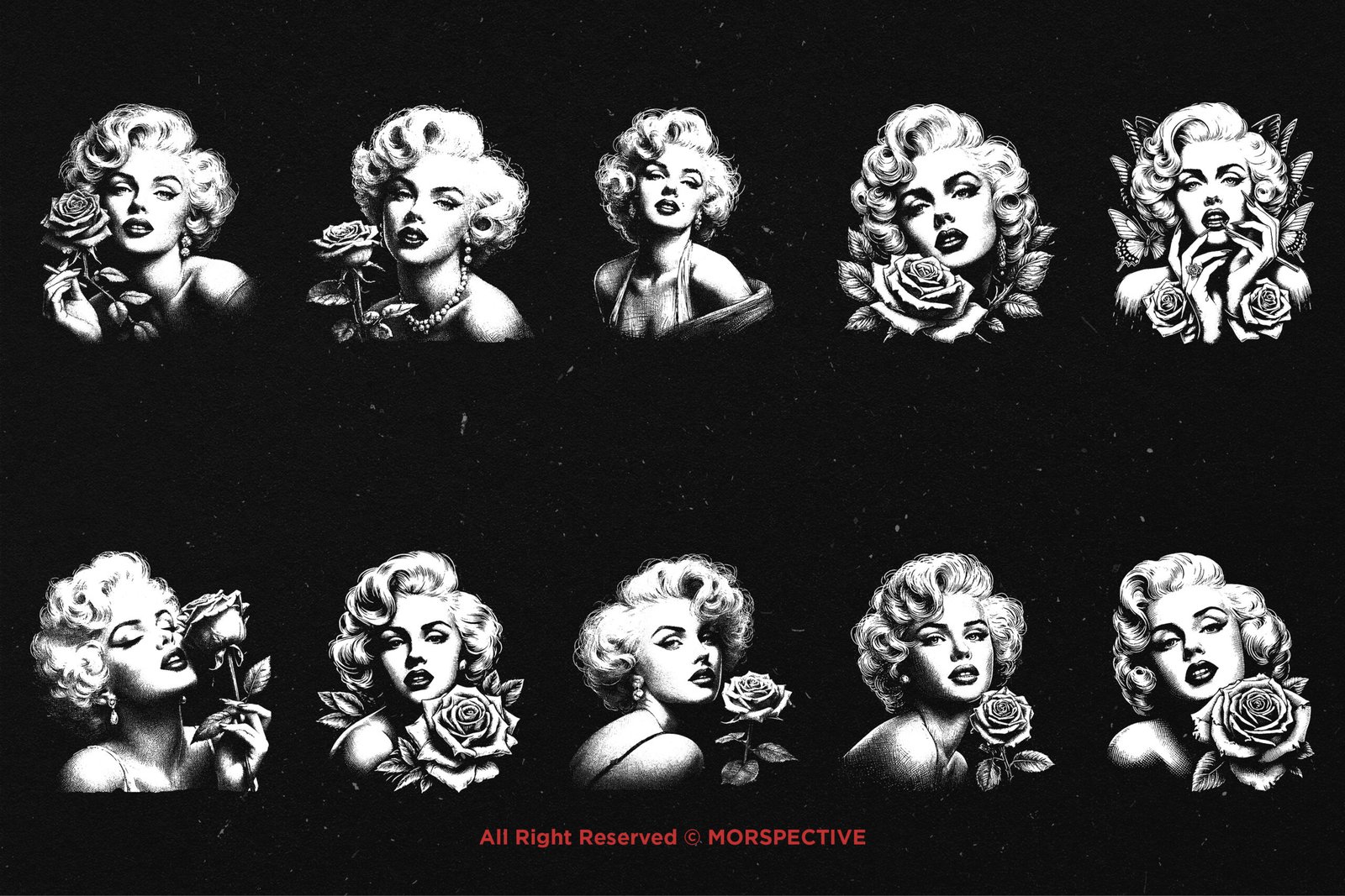10 Bundle Dark Art Marilyn Face 5 10 Bundle Dark Art Marilyn Face - Image 5
