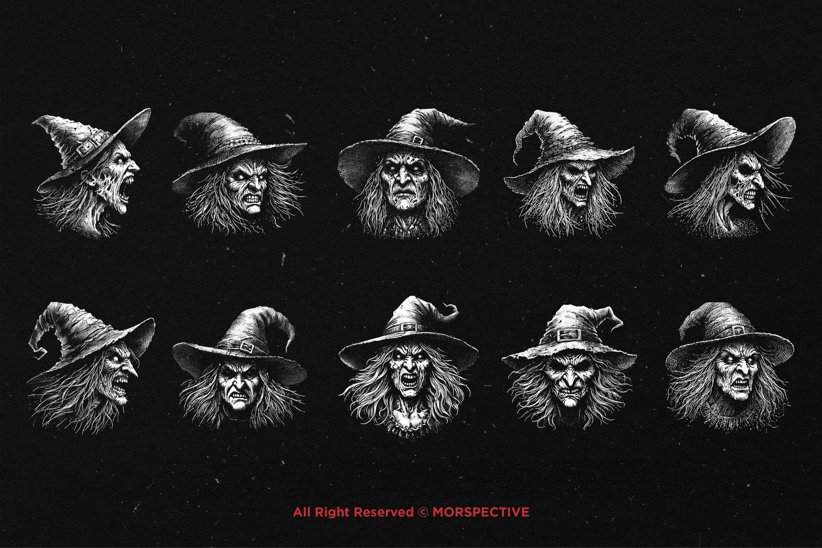 10 Bundle Dark Art Witch Face 5 10 Bundle Dark Art Witch Face - Image 5