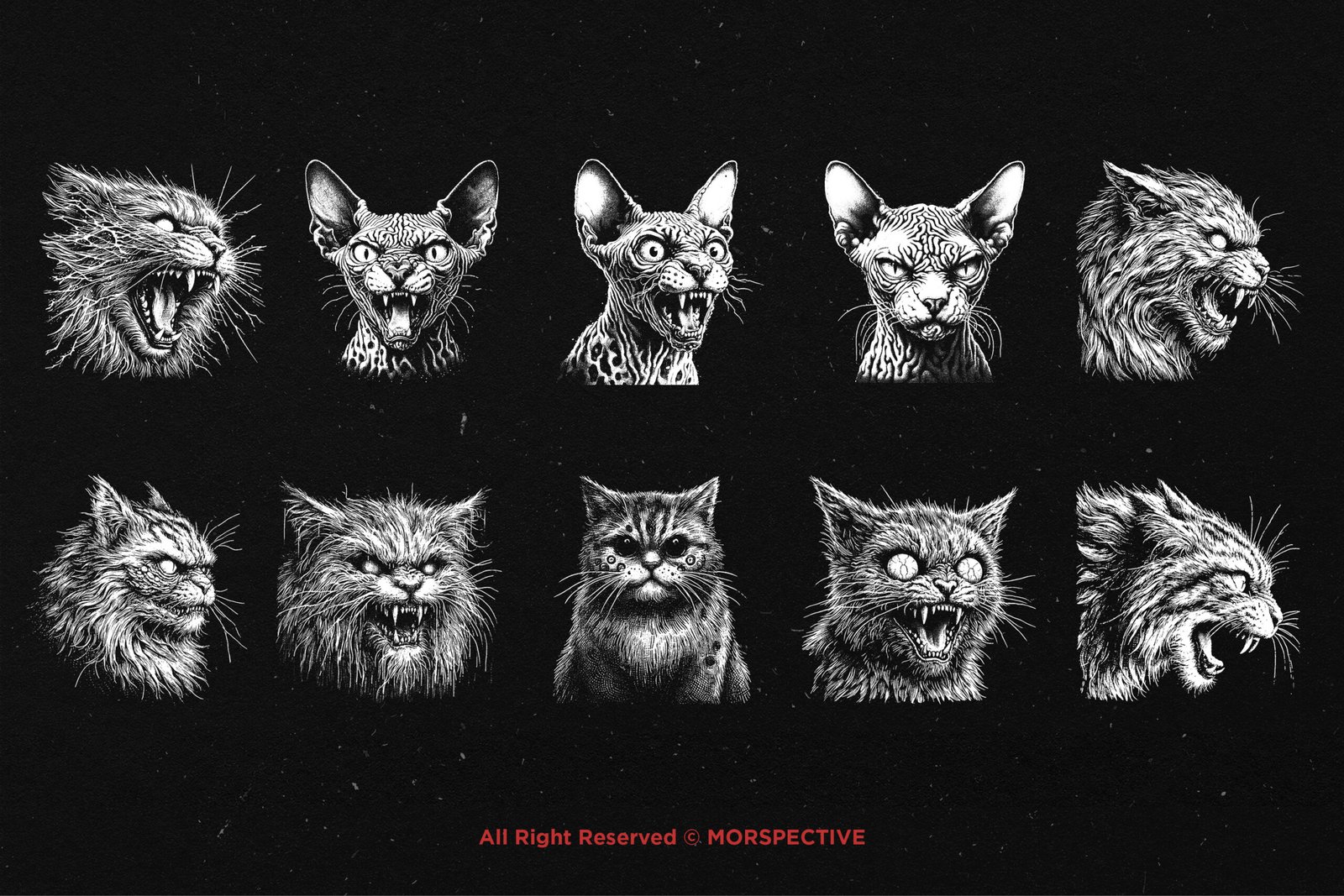 10 Bundle Dark Art Cats Gothic 5 10 Bundle Dark Art Cats Gothic - Image 5